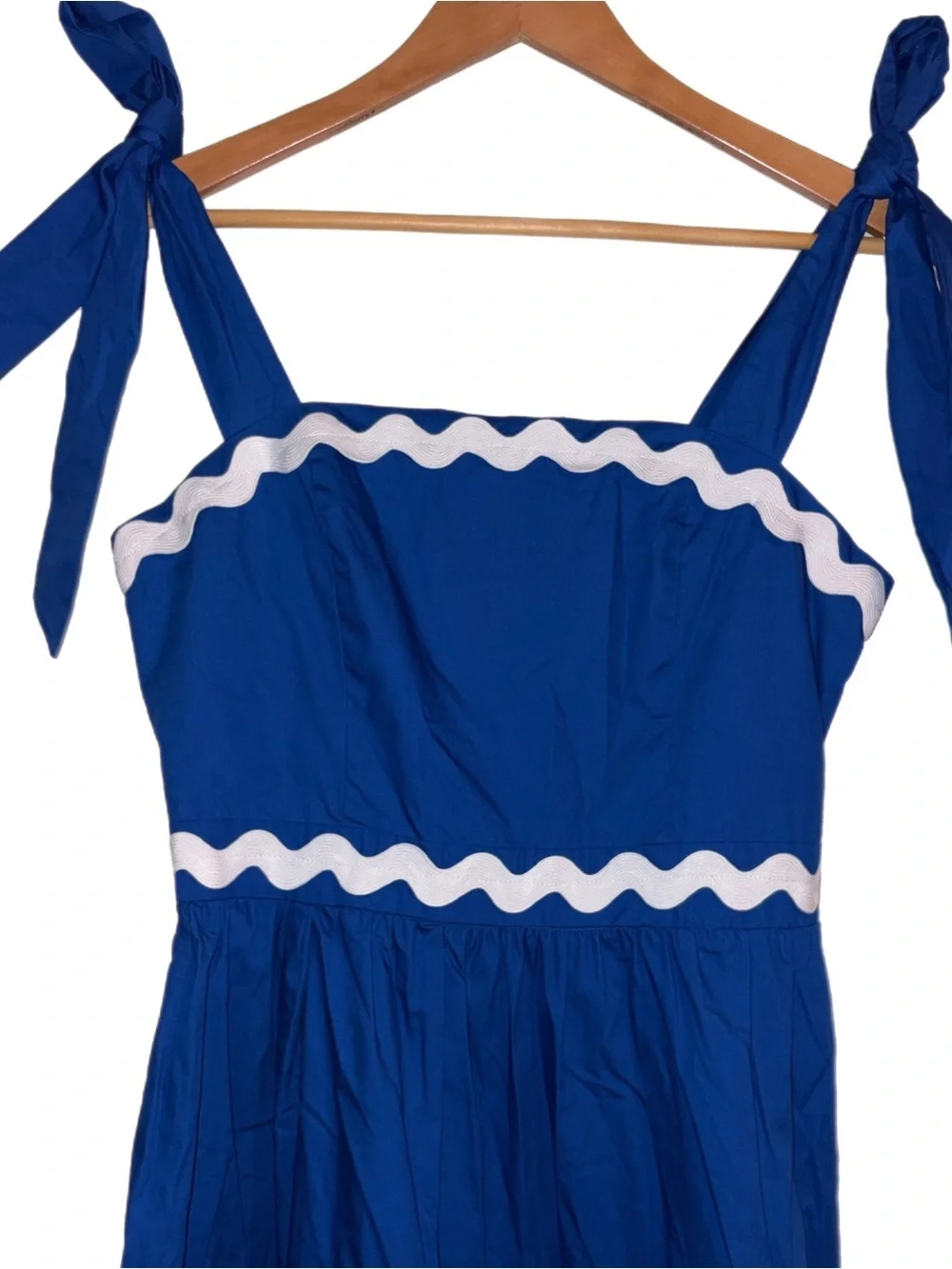 Sugarlips Edith Tiered Midi Dress MEDIUM Blue/White NEW WITH TAGS - Picture 6 of 10